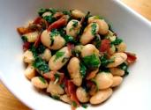 Arugula Bacon And Butter Bean Side Dish For Pork